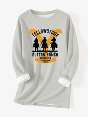 Yellowstone Graphic Print Warm Pullover Long Sleeve Dress