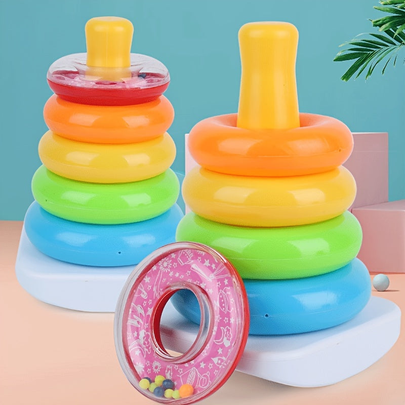 Colorful Rainbow Ring Stacking Toy for Toddlers