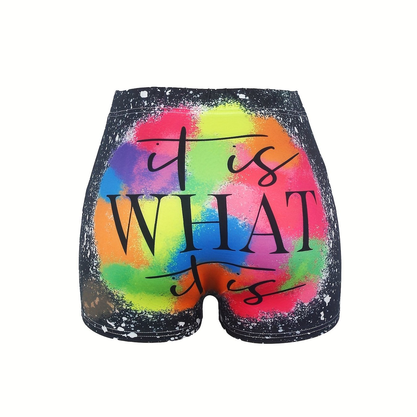 Letter Print Skinny Shorts for Spring & Summer