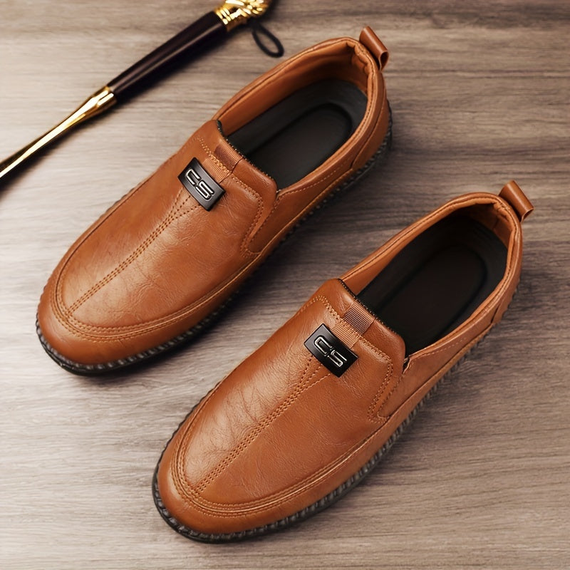 Men's Round Toe Loafer Shoes Slip On Non-slip Comfy Men's Shoes