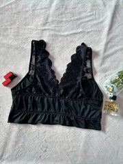 Sexy Bra Contrast Lace Wide Straps Bralette