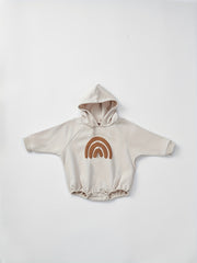 Rainbow Pattern Long-sleeved Jumpsuit Hoodie