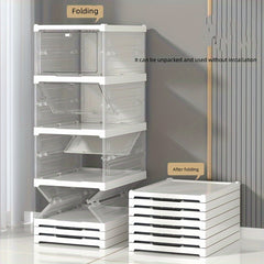 6 Layer Plastic Shoe Rack Box With Door Shoe Storage Box Dust proof Shoe Cabinet