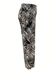 Women's Tropical Print Wide Leg Trousers