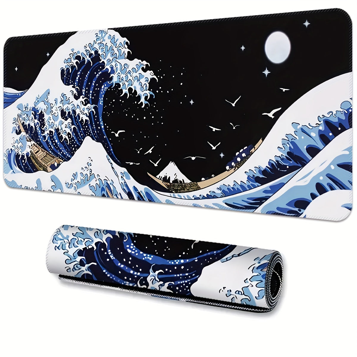 Sea Wave Large Gaming e-Sports Mouse Pad Desktop Mat Non-slip Washable Rubber