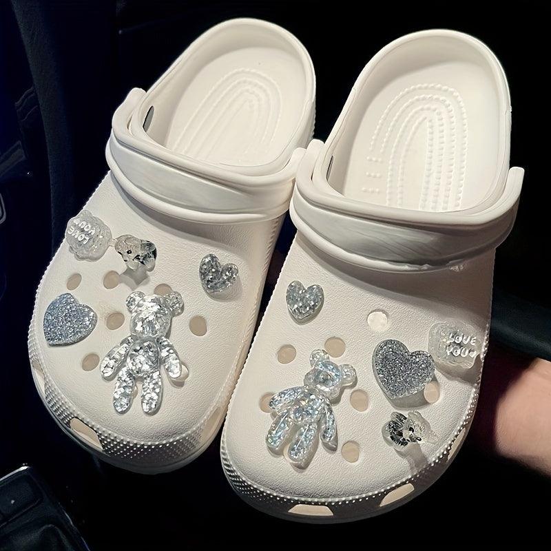 10pcs BlingBling Bear Shoe Charms Set for Sandals
