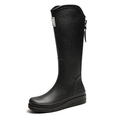 Women's Platform Knee High Rain Boots Non-slip Slip On Waterproof Working Shoes