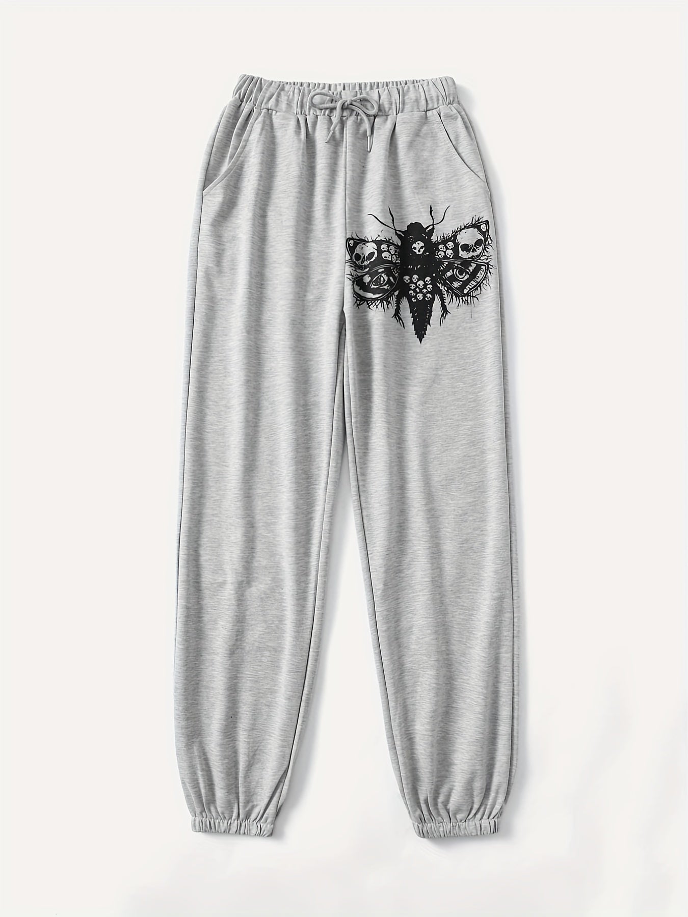 Butterfly Skull Graphic Sweatpants Halloween Athleisure