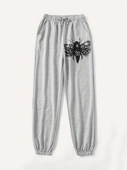 Butterfly Skull Graphic Sweatpants Halloween Athleisure