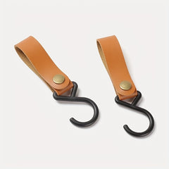 3pcs Portable S Shaped Hook PU Leather Triangle Shelf Hanging Hook
