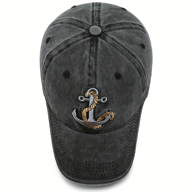Meromibe Anchor Embroidered Baseball Cap Lightweight Adjustable Trucker Sun Hat