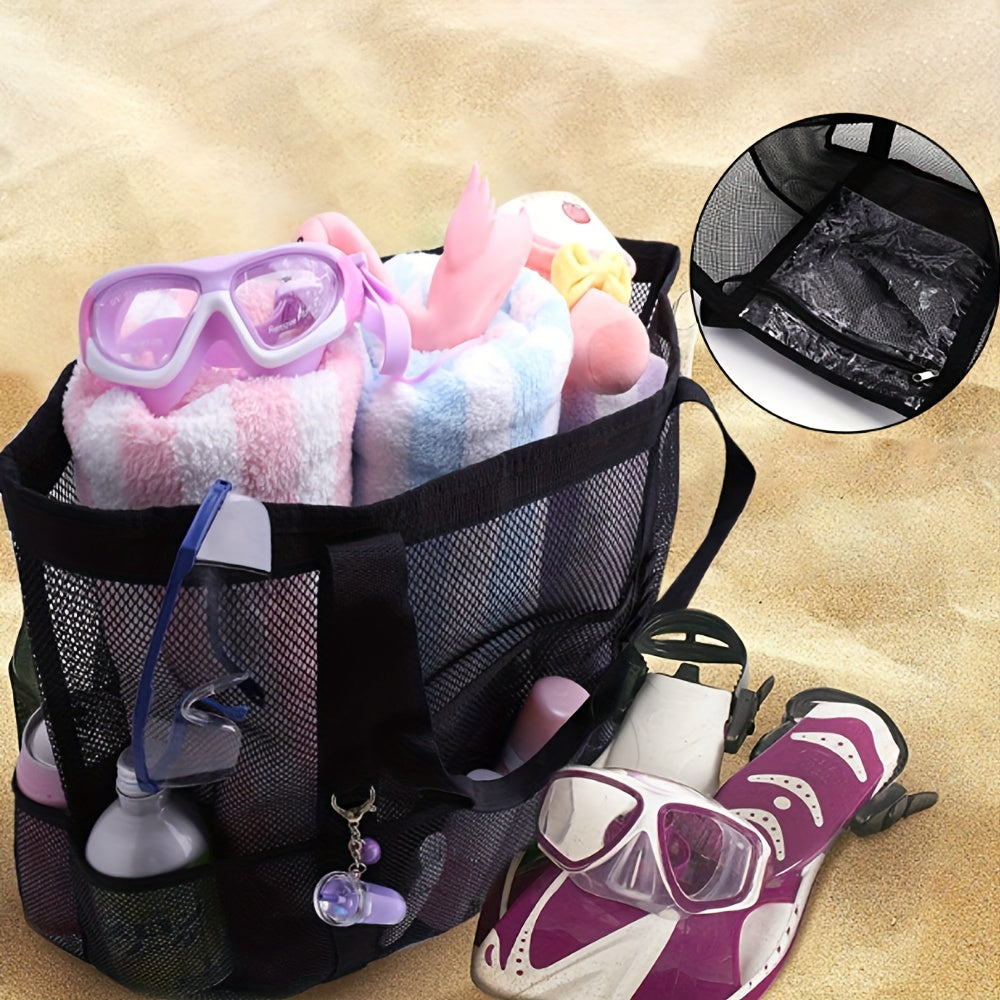 Mesh Clear Pocket Large Capacity Beach Bag Lightweight Storage Bag