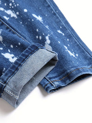Slim Fit Ripped Jeans Mens Casual Street Style Denim Pants