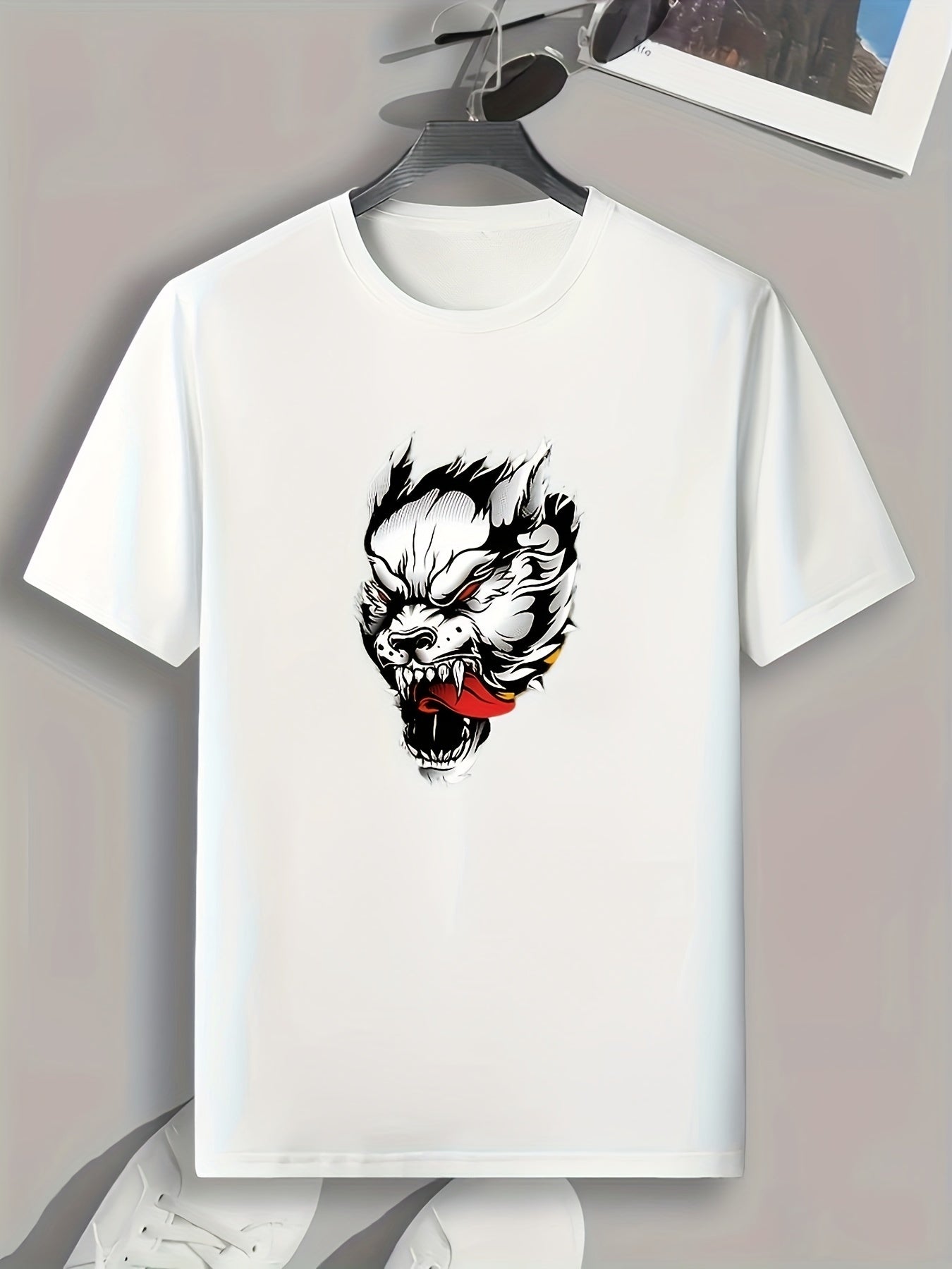Fierce Lion Print Men's Graphic T shirt For Summer