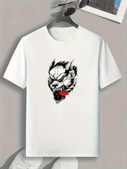 Fierce Lion Print Men's Graphic T shirt For Summer