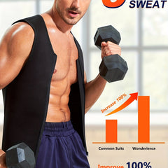 Men's Neoprene Sauna Suit Waist Trainer Vest Body Shaper Tank Top