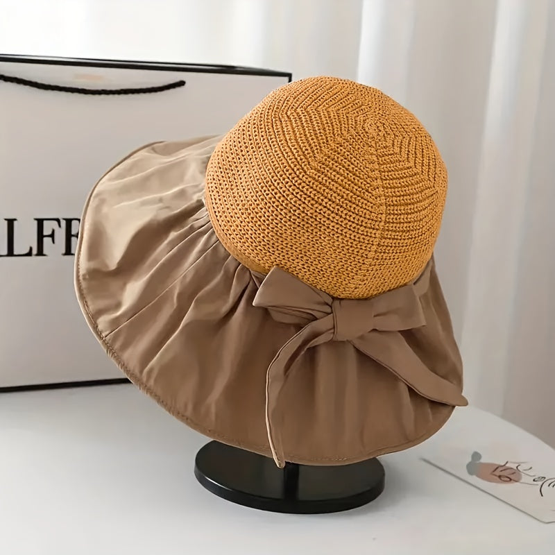 Bow Sunscreen Travel Beach Hat Summer Sun Hats