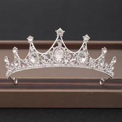 Baroque Rhinestone Crown Crystal Tiara Bridal Party Crown
