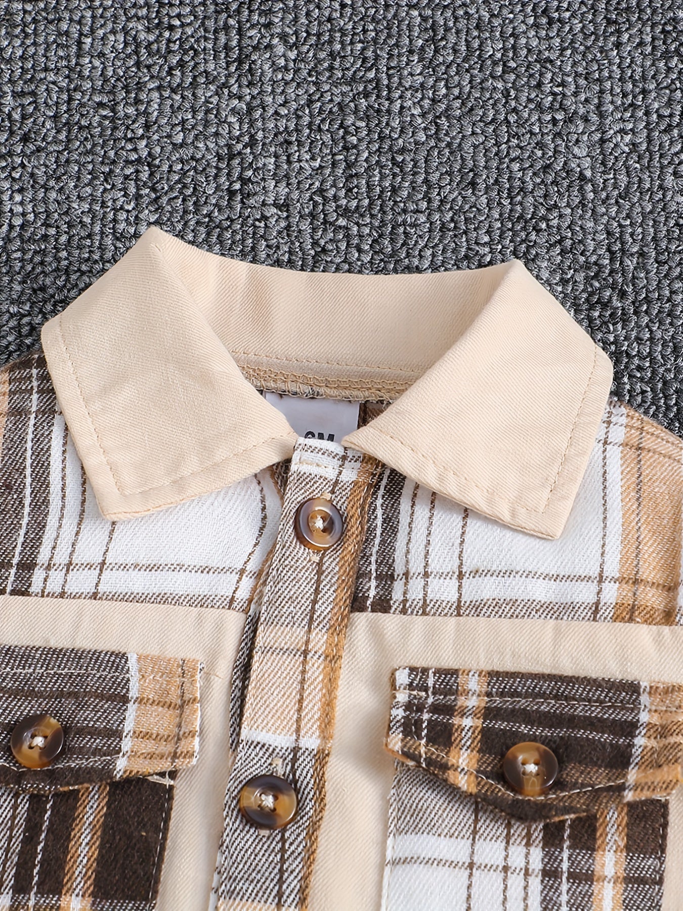 Baby Boys Long Sleeve Plaid Romper Cotton Jumpsuit Fall Winter