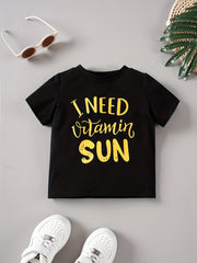 Baby Casual Vitamin Sun Round Neck T shirt Clothes