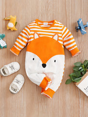 Baby Fox Striped Casual Rompers