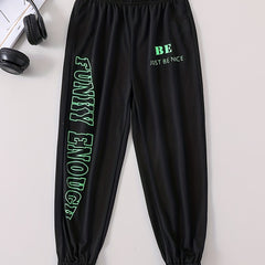 Toddler Boys Letter ENOUGH Graphic Jogger Pants