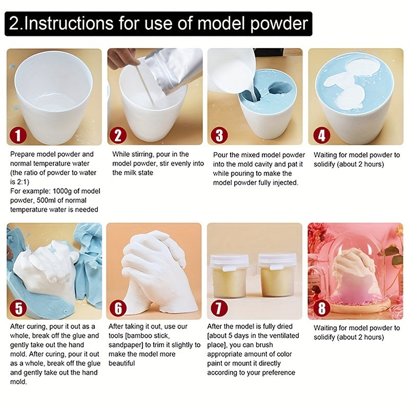 3D Hand Mold DIY Making Cloning Powder For Mother's Gift