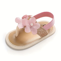 Flower Open Toe Sandals for Baby Girls Lightweight Non-slip Walking Shoes