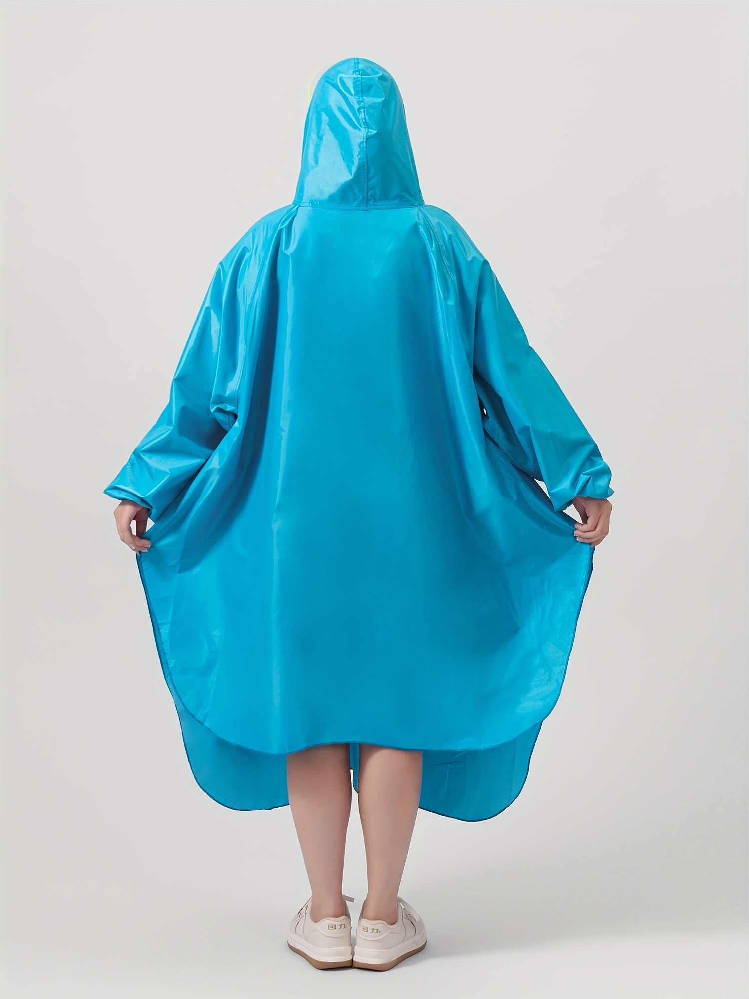 Waterproof Unisex Rain Poncho with Reusable Hood for Cycling