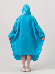Waterproof Unisex Rain Poncho with Reusable Hood for Cycling
