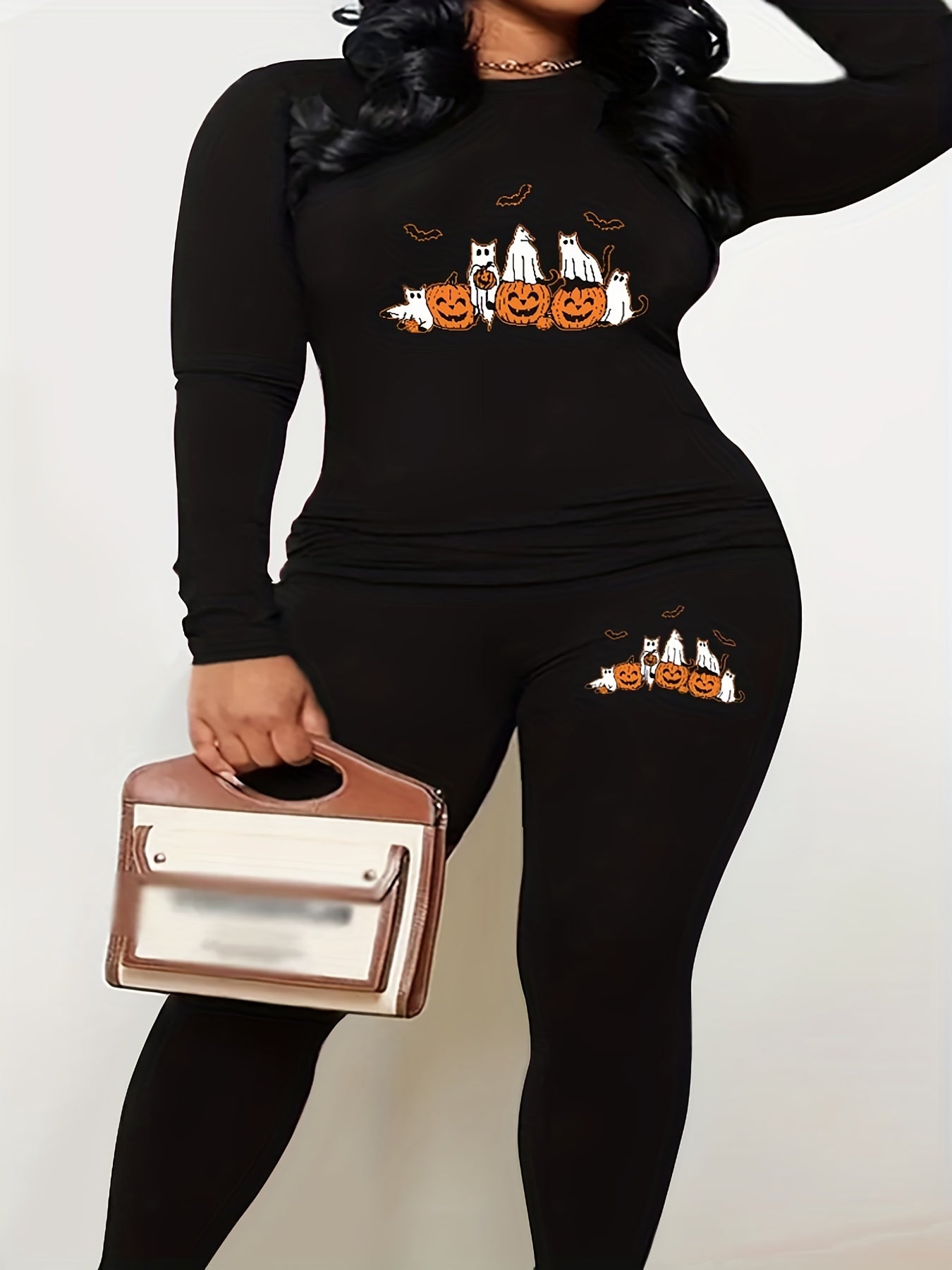 Halloween 2pcs Set Women's Tee & Leggin