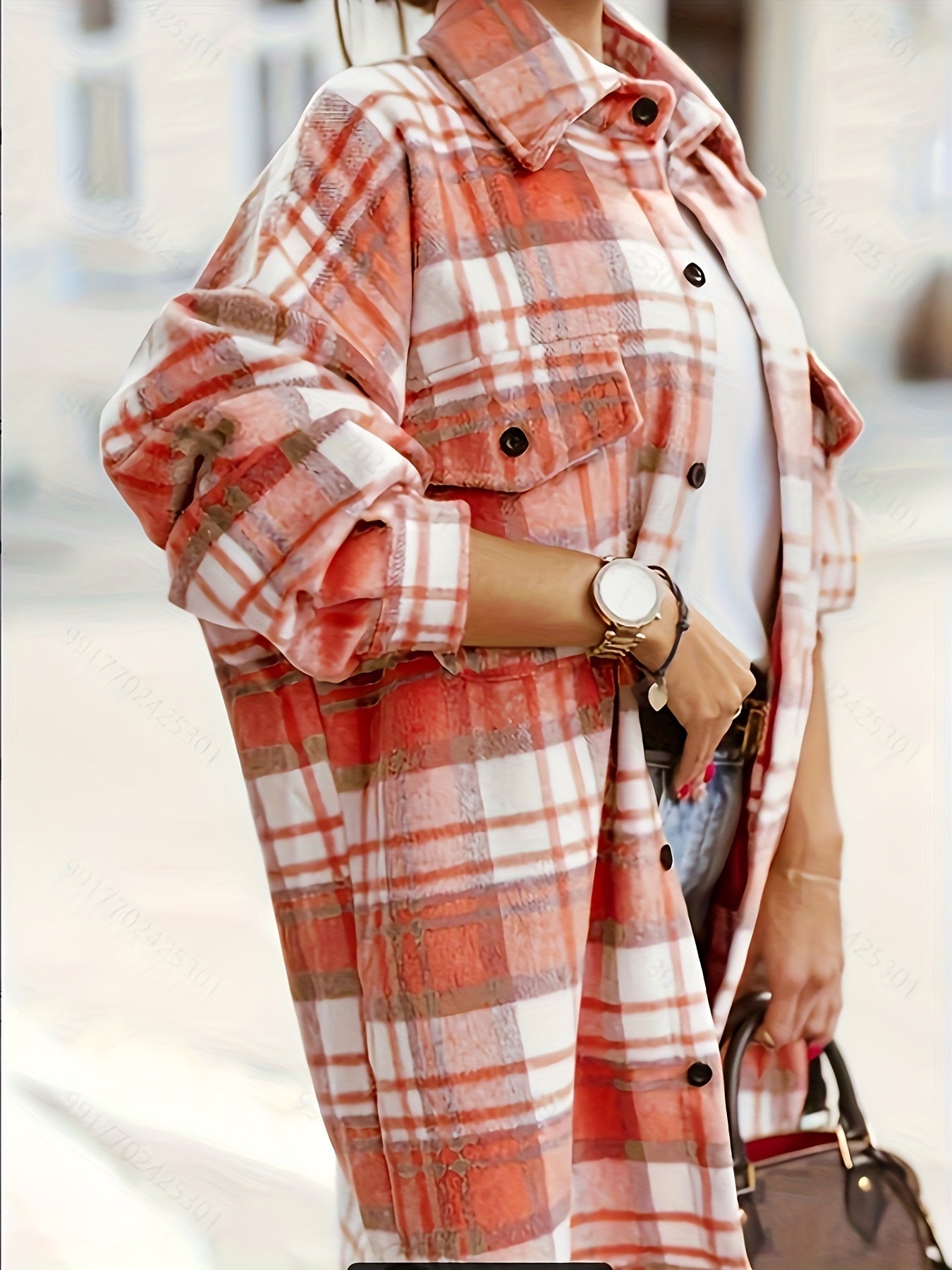 Plaid Print Button Up Loose Fit Shirt