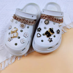 16pcs Shoe Accessories Set for Crocs with Hearts, Flowers, Pearls, and More