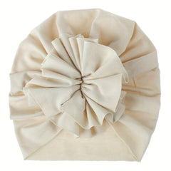 Baby Knitted Hat With Pleated Flower - All