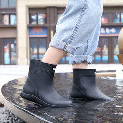 Men's Waterproof High Top Rain Boots Non-Slip Soft Insole