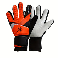 Football Goalkeeper Gloves Latex Anti Slip Finger Guard Adjustable