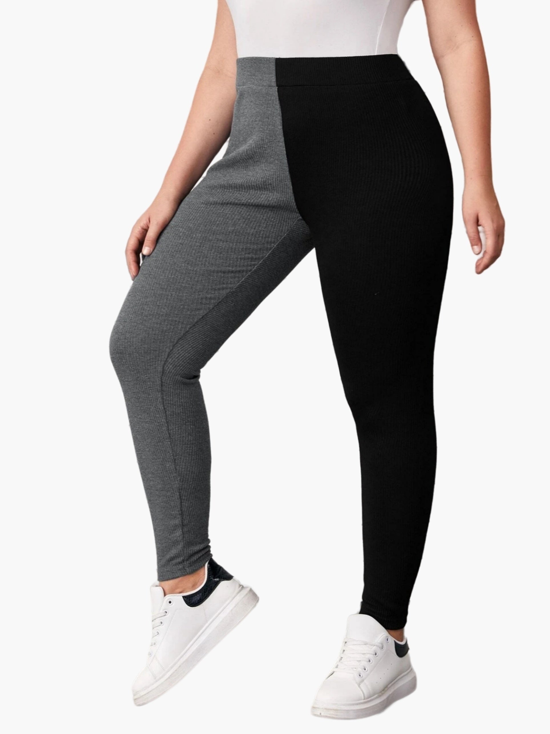 Colorblock Ribbed High Rise Yoga Leggings