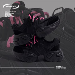 Chunky Sneakers Lace-up Non-Slip Dad Shoes Height Increased Casual Running Shoes