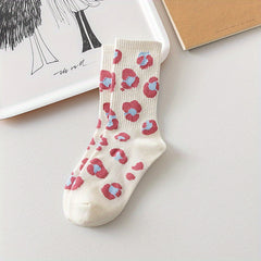 Heart & Strawberry Print Socks Women's Stockings