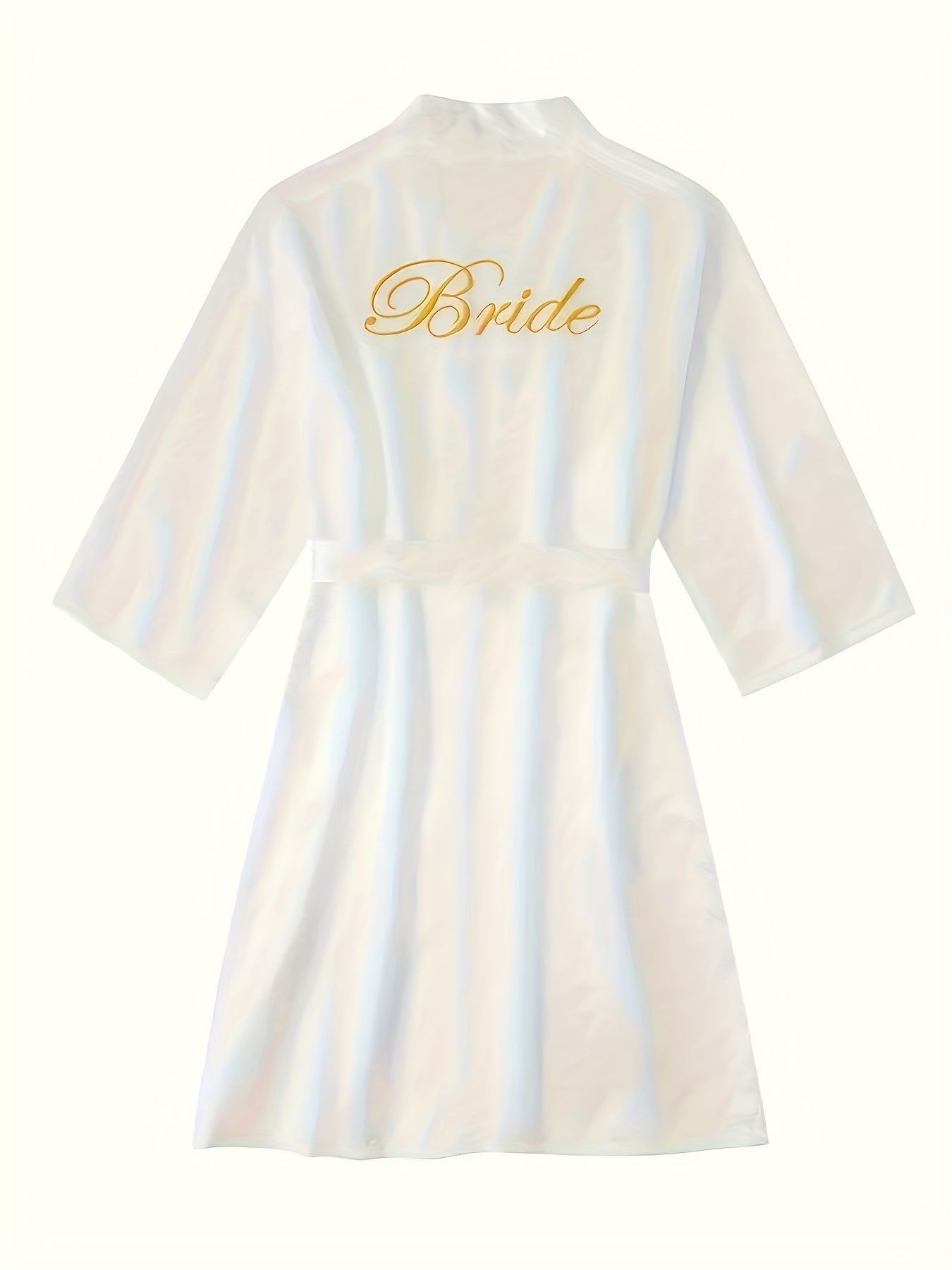 Satin Night Robe V-Neck Long Sleeve with Belt