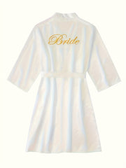 Satin Night Robe V-Neck Long Sleeve with Belt