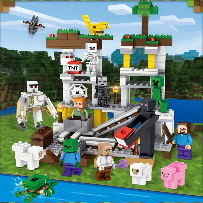 4 in 1 Mine Block Set - Build Your Own Scenes & Perfect Gift