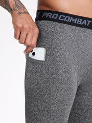 Men's Solid Leggings Active Quick Drying Sports Compression Pants