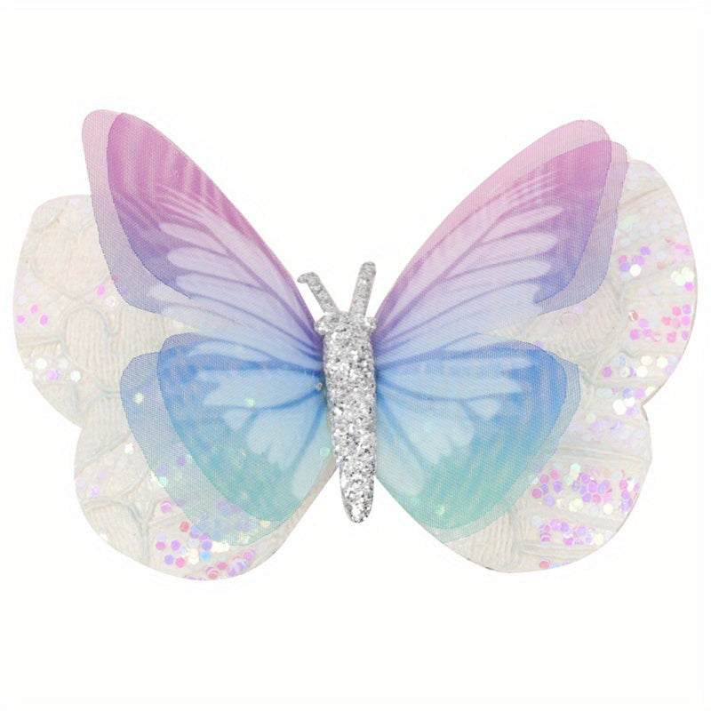 Baby Girls Glitter Sequin Butterfly Hair Clip Mini Hair Pins Party Accessories