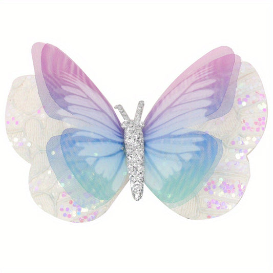 Baby Girls Glitter Sequin Butterfly Hair Clip Mini Hair Pins Party Accessories