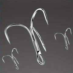 75pcs No 1-14 Iron Treble Hooks Fishing Accessories