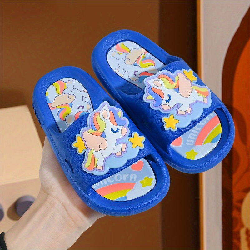 Cartoon Lightweight Slippers for Toddlers, Boys, Girls - Open Toe Home Shoes