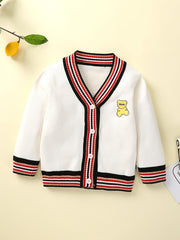 Toddler Boys Block Knit Cardigan V neck Button Up Sweater Kids Clothes