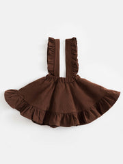 Girls Multicolor Corduroy Overall Dress