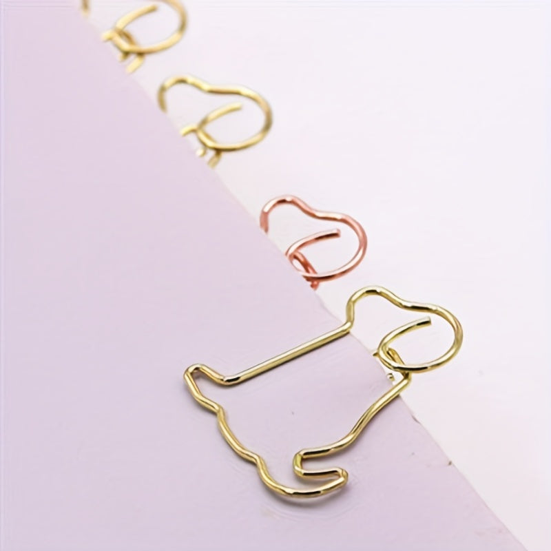 40pcs Puppy Paper Clips Cartoon Paper Clips School Stationery